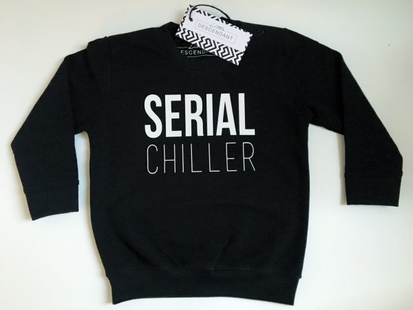 Monochrome baby en kinder sweater/trui 'Serial CHILLER'