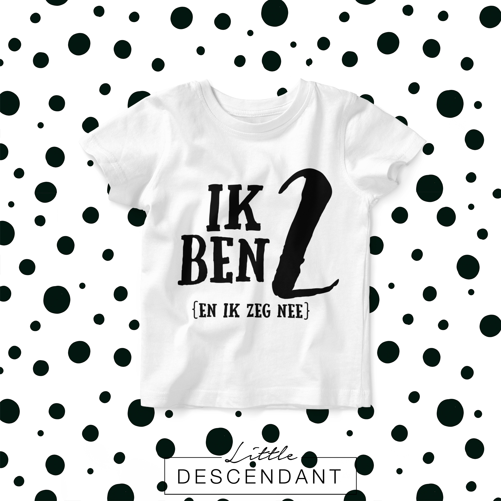 Uitvoerbaar jas Bestrating Verjaardagsshirt 'Ik ben 2 en ik zeg nee' - Little Descendant