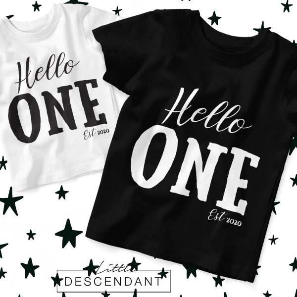 Verjaardag shirt 1 jaar 'Hello one'
