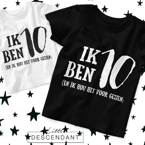 Verjaardagsshirt 'Ik ben 10 en ik hou het voor gezien'