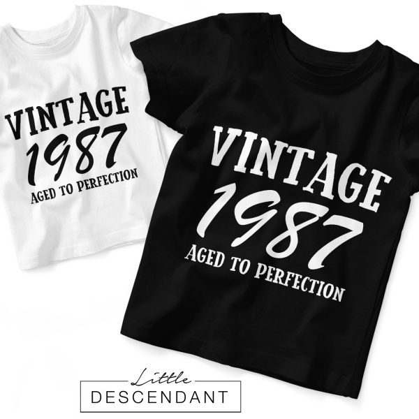 Verjaardag shirt 'Vintage JAAR aged to perfection'